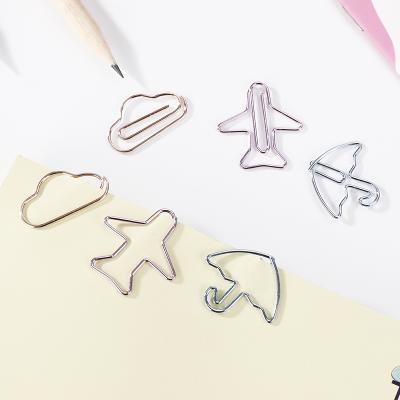 China Stationey Creative Hollowed Out Paper Clip Set Gold Cute Ice Cream Bookmarklet Color Paper Clip Office Supply Bow Paper Clips for sale