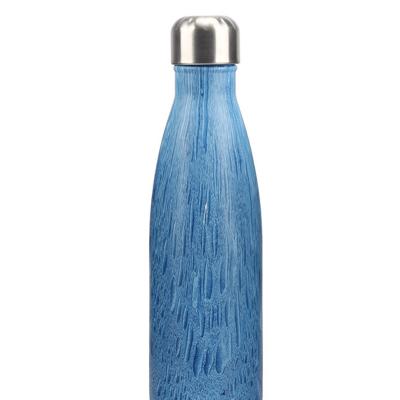 China PORTABLE Water Bottle Cola Shaped Plastic Straw Lid Handle Carabiner Marble Wood Grain Electroplate 350ml Kids Bottle for sale