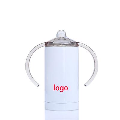 China Custom Wholesale Sublimation White Kids Disposable Water Cup Logo Sippy Cup 10oz 12oz for sale