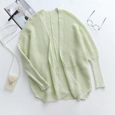 China Anti-wrinkle Factory Outlet New Products Round Neck Women Knit Loose Cardigan Solid Color Sweater Women for sale