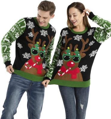 China Custom Ugly Couple Knitted Christmas Sweater Family QUICK DRY Christmas Sweater for sale