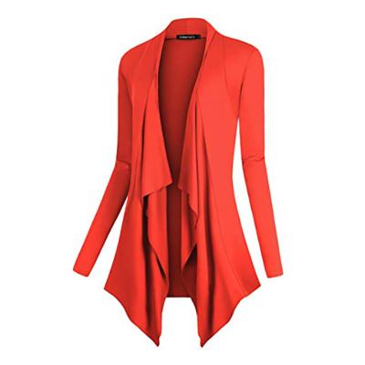 China Anti-wrinkle Women's Irregular Front Edge Ladies Jackets Cardigan Long Sleeve Cardigan Tuxedo for sale