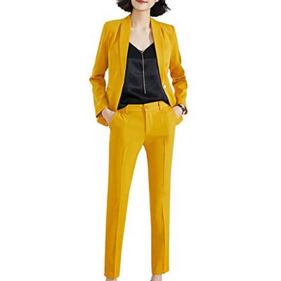 China Anti-wrinkle Women's Suit Jacket Office Ladies Suit Jacket and Pants Woman Two Piece Tuxedo for sale