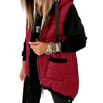 China Lightweight waterproof women's jacket hooded vest zipper with pockets hooded ladies jackets outwear for sale