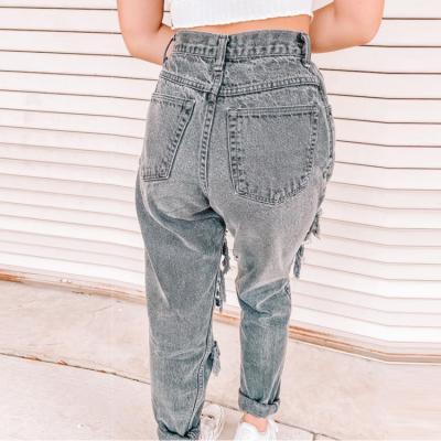 China Color Fade Proof Factory direct sale women's jeans custom made women's jeans ripped pants for sale