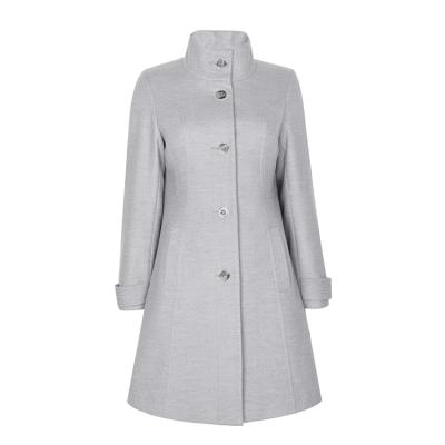 China Fashion Reversible Gray Turn-Down Collar Long Women's Faux Wool Coat for sale