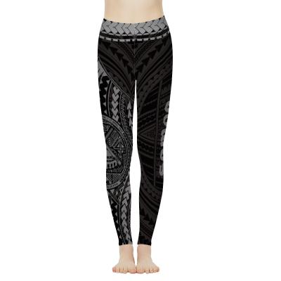 China High Waist Fitness Polynesian Samoan High Runn Service Customized Reversible Traditional Style OEM Fashion Fitness Yoga Pants Female Tight Printing for sale