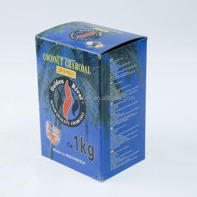 China High Quality Coconut Gold Charcoal Hookah Wholesale 1kg River Blue Box for sale