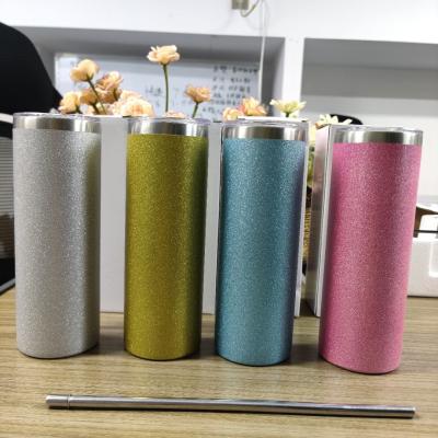 China New Double Wall Shimmer 20oz Viable Straight Rocker Arm Tumbler Insulated Double Wall Stainless Steel Tumbler for sale