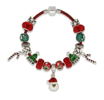 China New Christmas TRENDY Christmas Gift Bracelet Santa Claus diy crystal beaded bracelets for sale