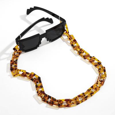 China Glass Accessories Punk Leopard Monocle Plastic Rope Glasses Ties Acrylic Eye Sunglasses Glass Chains Acrylic Rope Chains for sale