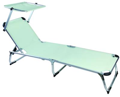 China Modern High Quality Folding Aluminum Beach Bed With Sun Shade for sale