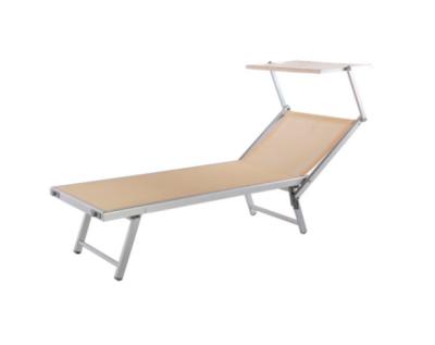 China Modern High Quality Folding Aluminum Beach Tube Square Bed With Sun Shade for sale