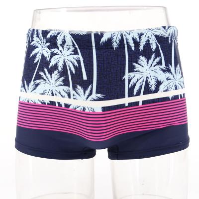 China High Quality Printed Striped Mens Breathable Swimming Trunks With Wear Resistance for sale