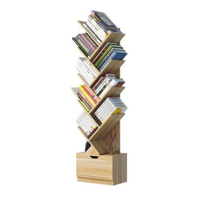 China Viable Modern Living Room Creative Wooden Tree Shaped Bookshelf Mulity-Layers Bookcase For Bookshelf for sale