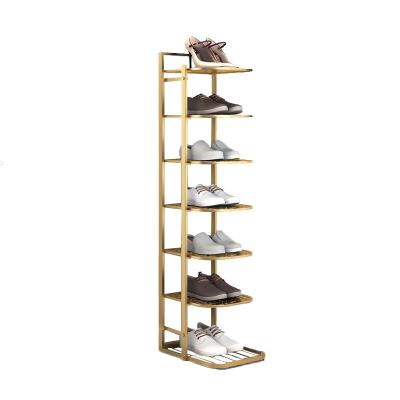 China Simple Viable Cost Effective Multi-Layer Metal Door Rack Dormitory Shoe Rack Space Saving for sale