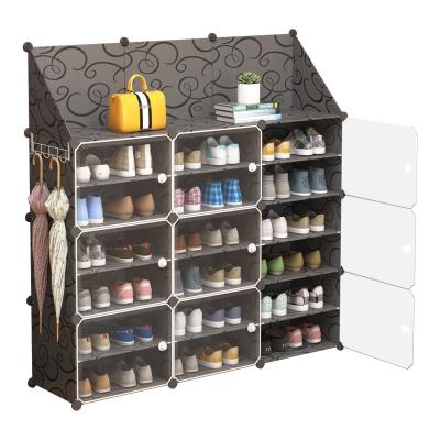 China Portable Viable Organizer Cabinet Stackable Shoe Cloth Shoe Rack Rack Multifunctional Dustproof Box For Home for sale