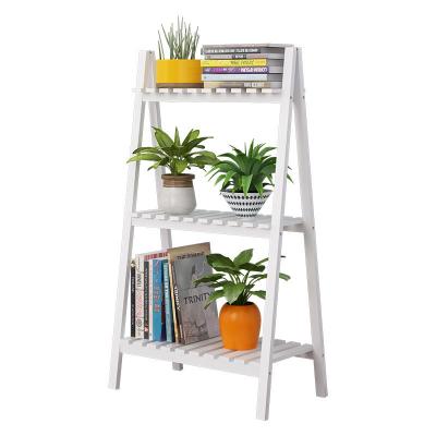 China Trapezoidal 3-Layer Wood Viable Plant Rack Flower Pot Decoration Shelf Storage Rack Flower Pot Decoration Shelf for sale