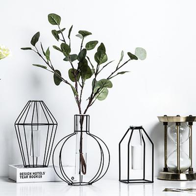 China Newest Gold Iron Plant Metal Stand Viable Gorgeous Glass Vase Flower Home Decoration Storage Bottles And Jars Flower Stand for sale