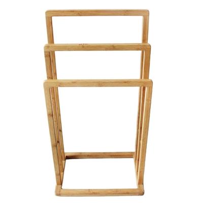 China Sustainable Bamboo Clothing Hanger Bathroom Towel Rack Ladder Rail Cloth Drying Rack for sale