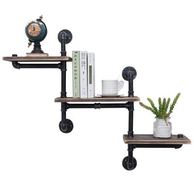 China Wall Mounted Hung Bracket Wooden Corner Shelving Floating Shelves Iron Pipe Shelf Pipe Door Bracket for sale