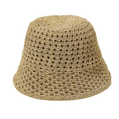 China Wholesale Premium Holiday Straw Hat Casual Foldable Woven Summer Beach Bucket Hat Women Sun Protection Daily Life Quality for sale