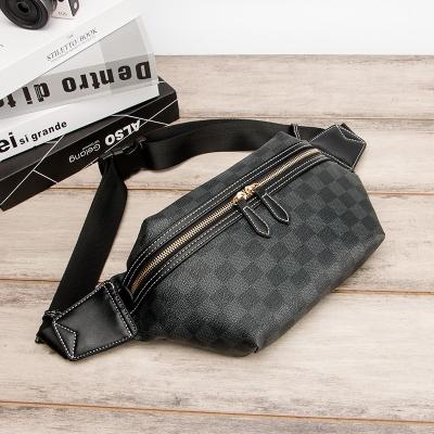 China Multifunctional Fashion Sports Phone Men's PU Leather Large Capacity Water Proof PU Leather Fanny Pack Manufacturer Bag Leather for sale