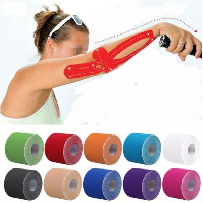 China Pre-Cut Breathable Waterproof Muscle Care Kinesiology Sports Cotton Athletic Tape for sale