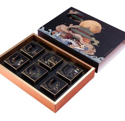 China Luxury Handmade Factory Mooncake Box Gift Food Packaging Hot Selling Box With Lid for sale