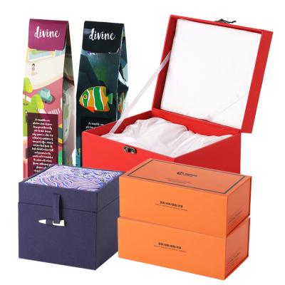 China Recyclable High Quality Custom Jewelry Packaging Gift Box Fold Luxury Apparel Packaging Box for sale