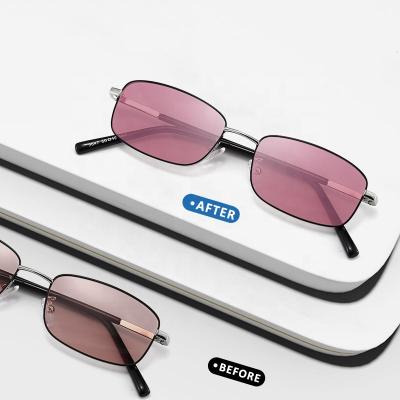 China Ready Wholesale Custom Logo 2021 Quality Rectangle 2021 New Goods UV400 Sun Glass Photochromic Eyewear Men Women Polarized Sunglasses 9647PB for sale