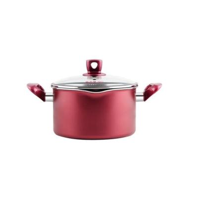 China Factory stocked direct sales overflow high temperature resistant red color soup pot kitchen soup pot for sale