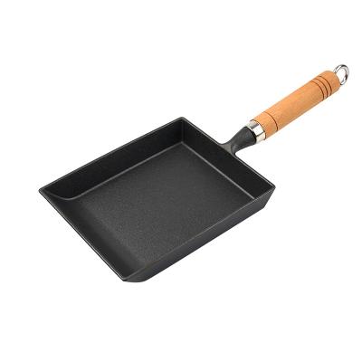 China Factory direct sale portable stocked cast iron jade omelet pan jade multifunctional pan for sale