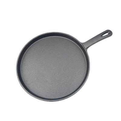 China Household Flat Bottom Handle Iron Stain Operation Iron Handle Nonstick Frying Pan Easy Made Frying Pan Factory for sale