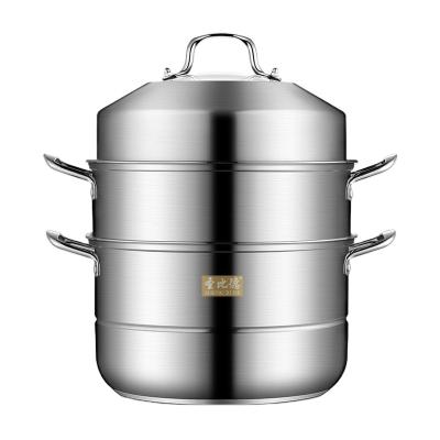 China Sustainable Professional Stainless Steel Amazon Pop Restaurant Commercial Three-Layer Industrial Food Set Steamer for sale