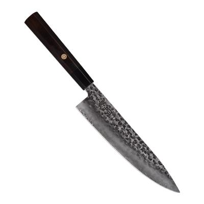 China Durable 8cr14mov Triple Steel And Ebony Damascus Steel Knife for sale