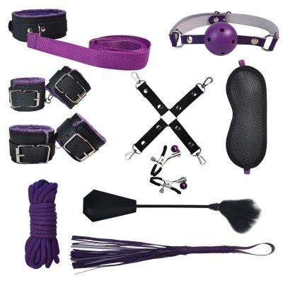 China 10PCS PVC Fetish Kit Bed Restraint Bondage Plush Toys Bondage Sexy Flirting Women SM Buttresses Adult Hand Pats Hand Cuff Toys for sale