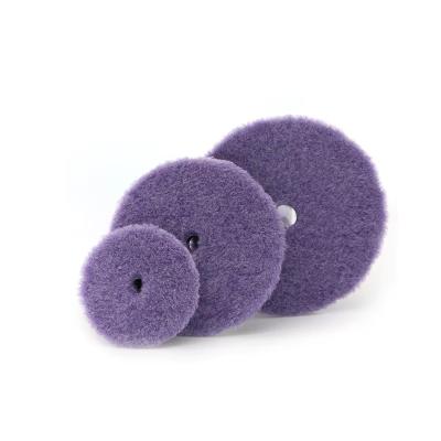 China Car detailing manufacturer 155mm purple short wool polishing pad wool buffing pad for sale