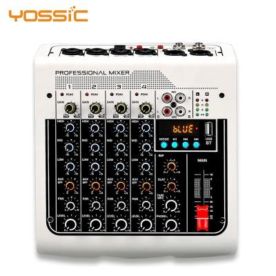 China Newcomer home/studio small disco/bar/club/console 4 channel digital display portable audio mixer for recording for sale