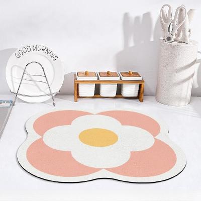 China Table Decration Placemat Fast-Drying Polyester Dish Drying Mat for Kitchen Cleanup for sale