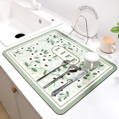 China Customized Logo Acceptable Contemporary Design Style Kitchen Countertop Drain Pad for sale