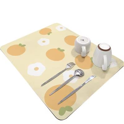 China Stocked Kitchen Counter Dish Tools Dustproof Anti-Slip Eco-Friendly Quick Drying Mat for sale