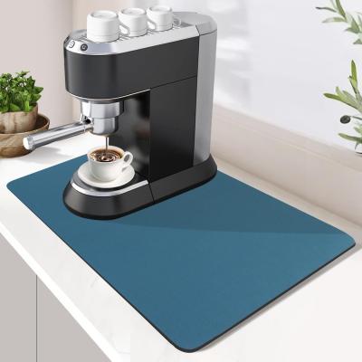 China Heat Resistant Drying Mat for Kitchen Waterproof Absorption Diatomite Dish Mat 30*40Cm for sale