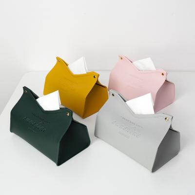 China Retro Car Design Leather Square Tissue Box Holder for Reusable Toilet Paper and Decor for sale