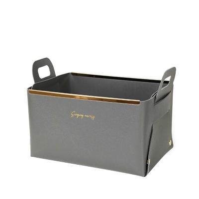 China Convenient and Versatile Leather Basket for Daily Sundries 3-6L Capacity 24*14*13cm for sale