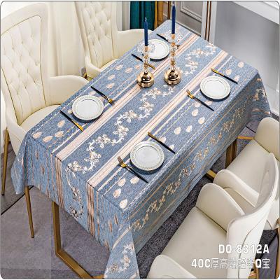 China Stain Resistant Tablecloth for Kitchen Table Cover Design PVC Rectangle Tablecloth for sale