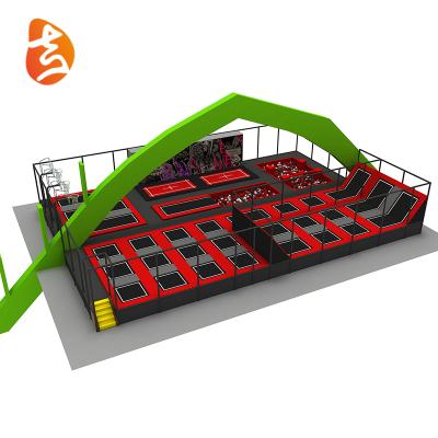 China With Protective Net Manufacturer Large Trampoline Park Commercial Indoor Jumping Equipment With Basketball Hoop for sale