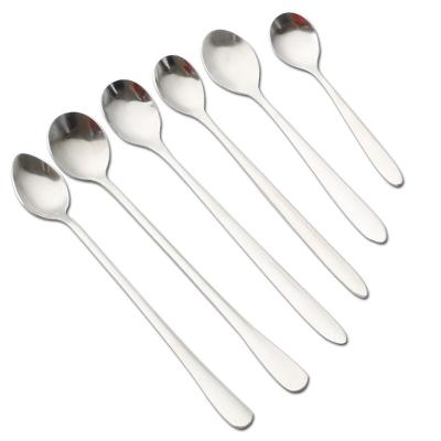 China Best Sustainable Long Handle Soup Spoon Hot-selling Stainless Steel Style Soup Rice Round Korean Spoon for sale