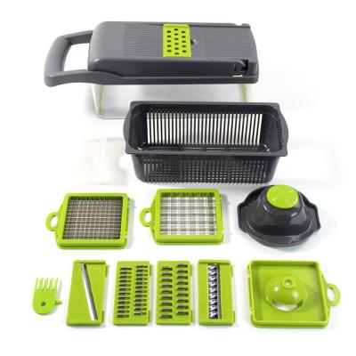 China Viable Multifunctional Vegetable Vegetable Salad Dicer Cutter Set Potato Slicer Drain Basket Cutter Slicer Dicer for sale