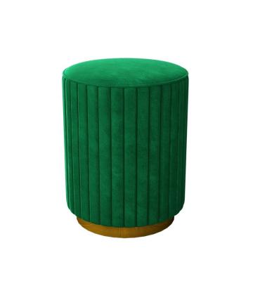 China Contemporary Luxury Round Furniture Velvet Velvet Stool Sofa Foot Stool Gold Stool for sale